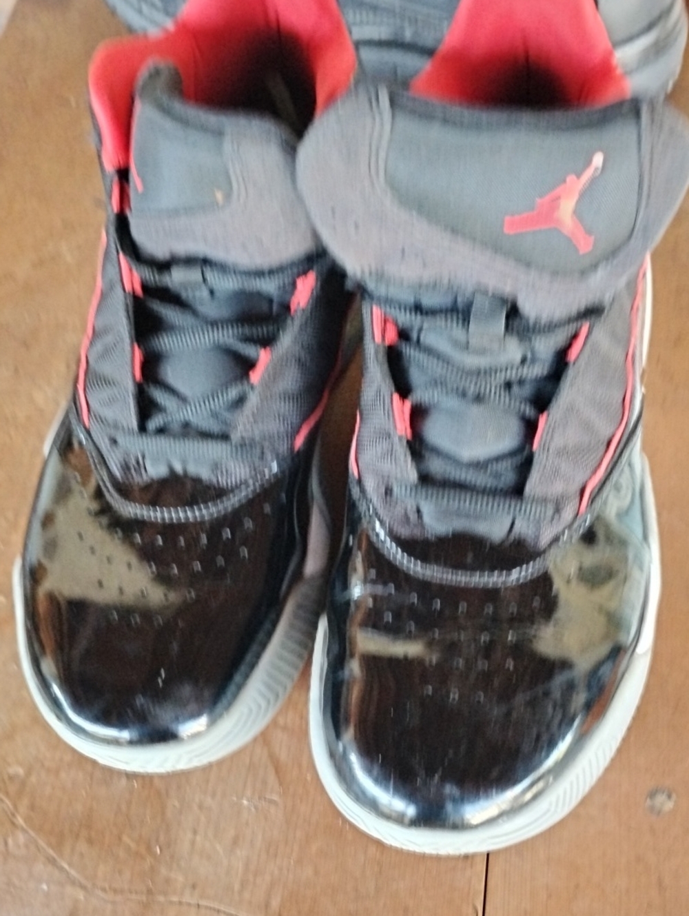 Jordan Black and Red High-Top Sneakers